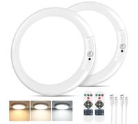 2Pack Battery Operated Ceiling Light Rechargeable Motion Sensor LED Light Indoor Magnetic Wireless Bathroom Wall Lamp Pir Shed Lights Outdoor with Remote 3 Colors for Garage Shed Loft Hallway Shower