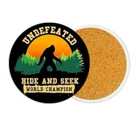 2Pack Bigfoot Ceramic Coasters Absorbent Coasters for Drinks with Cork Base,Cup Mat for Table Office Desk Decor Coffee Cup Wine Beer Bar Coaster 3.9 Inch,Big Boot Sasquatch Gifts for Men,Women,Dad