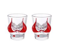 2Pack Bikini Boobs Shot Glass Creative Human Body 3D Breasts Cocktail Glasses Cup Artistic Large Boob Drinking Glass Art Breasts Bar Nightclub Mini Glass Cup Flag Souvenir Home Bar Decor Gift 55ml