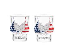 2Pack Bikini Boobs Shot Glass Creative Human Body 3D Breasts Cocktail Glasses Cup Artistic Large Boob Drinking Glass Art Breasts Bar Nightclub Mini Glass Cup Flag Souvenir Home Bar Decor Gift 55ml