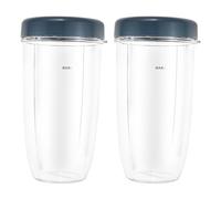 2Pack Blender 32OZ Cups with Flat Lid Compatible with Nutribullet 600W 900W