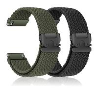 2Pack Braided 22mm Watch Strap for Garmin Venu 4 45mm/Venu 3 2/Forerunner 255 265/Vivoactive 4 Men/Women,Nylon Sport Band for Samsung Galaxy 3 45mm/Galaxy 46mm/for Huawei Watch GT 5 4 3 2 Pro 46mm
