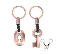 2PACK Bronze Couple Keyrings, Bronze Gifts, Wedding Anniversary, Copper Gifts, Romantic His and Hers Key Ring, Creative Fashion Keychains Valentine’s Day,Love Gift