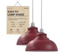 2Pack Burgundy Ceiling Light Shade 29cm Metal Lampshade Pendant Lighting Ceiling Light Shade, Ceiling Fitting Light & Industrial Style Light for Indoor Easyfit Light Shade lamp Shade