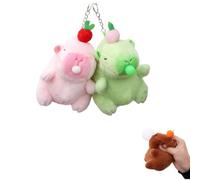 2Pack Capybara Toy, Squeeze Fidget Toys, Plush Blow Bubble Animal, Squeeze Fidget, Stress Relief for Adults Relieve Anxiety (Pink and green)