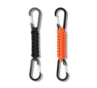 2pack Carabiner Keychain with Snap Hook, Heavy Duty Paracord Keychain Carabiner Clips with Locking D Ring Hooks, Tactical Lanyard Key Chain for Keys, Backpack, Tools, Men, Women(yellow&black)