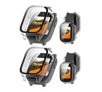 2pack Case for JrTrack 5,NOUKAJU Protective Cover SmartWatch,Easy to Install,Built-in 9H Tempered Glass Film, Hard PC,Screen Protector for Cosmo JrTrack 5 Kids Smart Watch(Clear+Clear)