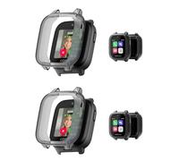 2Pack Case for JrTrack 5,NOUKAJU Smartwatch Cover TPU Material,Easy to Install,Drop-Proof,Soft,Protective Cover for Cosmo JrTrack 5(Clear-Black)