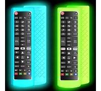2Pack Case for LG TV Remotes, Cover for LG Smart TV Remote Control AKB75095307 AKB75375604 AKB74915305 Original, Replacement Silicone Skin Sleeve Glow in The Dark Green Blue