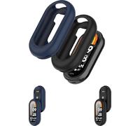 [2pack] Case for Xiaomi Smart Band 10,NOUKAJU SmartBand Silicone Protector Cover,Easy to Install,Drop-Proof,Soft,Protective Case for Xiaomi Band 10(Black+Blue)