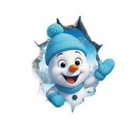 2PACK Christmas Creative Wall Sticker,Realistic 3D Effect Santa Claus Broken Wall Cartoon Design,Funny Holiday Xmas Break Through Walls Decor for Window Living Room Bedroom Party Decor