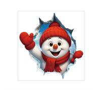 2PACK Christmas Creative Wall Sticker,Realistic 3D Effect Santa Claus Broken Wall Cartoon Design,Funny Holiday Xmas Break Through Walls Decor for Window Living Room Bedroom Party Decor