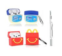 (2Pack+Cleaner Pen) XMBYGY Case for Apple AirPods 3rd Generation Wireless Earbuds with Cleaning Pen Kit, Silicone Cute Charging Case Shockproof Protective Cover and Carabiner for AirPods 3 (FSL+M)