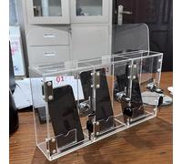 2Pack Clear Acrylic Cell Phone Lockers with Key & Lock3 Slots Phone Jail for Office/Family Use Employee Lock Box Small Phone Cabinet for DistractionFree Environment