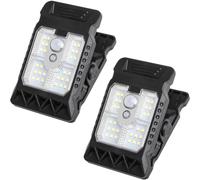 2pack Clip On Solar Lights With Motion Sensor, Home Garden Solar Charging Induction Light, Clip On SolarLights Outdoor Waterproof, 3 Modes Chain Link Fence Lights For Camping,Outdoor Home Security