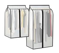 2Pack Clothes Rail Cover with Zip, 60x90cm, 60x120cm Dustproof Wide Clothes Protector Cover Breathable Moth Proof Garment Rail Rack Cover for Shirts Suit Coat Dress Home Bedroom Wardrobes Storage