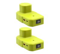 2pack Compatible with Ryobi 18V Battery Adapter, Portable Power Adapter with USB and Type-C Port Power Source Charger Converter for One P743 18-Volt P107 P108 PBP005 PBP006