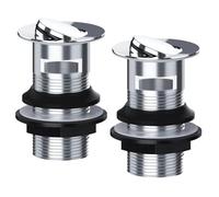 2Pack Copper Flip Top Swivel Basin Sink Waste Chrome Slotted Waste 1 1/4"