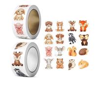 2Pack Creative Reward Stickers for Kids, 1000 Pcs Adhesive Incentive Stickers for Teachers, 8 Cute Animal Designs for Student Gifts, Arts and Crafts, Scrapbooking