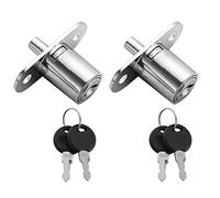 2Pack Cylinder Cupboard Locks,Drawer Cam Lock, Security Mailbox Lock,W Key, Keyed Different for File Wardrobe Office Computer Desk