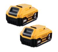 2Pack DCB200 18V 7.0Ah Replacement for 18V Battery Li-Ion Compatible with DCB184 DCB180 DCB182 DCB101 DCB107 DCB112 DCB105 18V/20V MAX Tools with LED Indicator