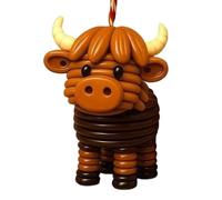 2pack DIY Button Christmas Ornament Kit,Handmade Highland Cow Button Ornament Kits,Christmas Tree Decoration,Make Your Own Hanging Crafts for Tree, Courtyard, Patio, Lawn