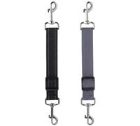 2Pack Dog Collar Clip,Dog Collar Connector,Reflective Nylon Dog Collar Clips,Adjustable Double Ended Connector for Collar to Harness,for Pet Dog Puppies Harness Collar Companion Safety Clip,Black Grey
