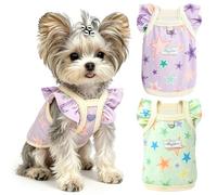 2Pack Dog Cooling Vest for Small Dogs Summer T-Shirt UPF Sun Protection Quick Dry Breathable Lightweight with D-Ring Puppy Clothes Girl Boy Cat Shirt for Shih Tzu Chihuahua Tiny Dog Outfits