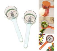 2Pack Double-Sided Stainless Steel Blade Peeling Knife with Storage Box, Fruit and Vegetable Peeler with Catcher, for Home Kitchen Fruit Peeling Supplies (Green)