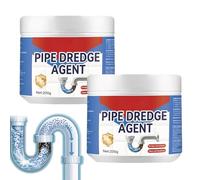 2Pack Drain Unblocker, 400g Powerful Sink Cleaners and Unblockers, Strong Pipe Dredge Agent for Dissolving Clogs in Bathroom Shower Toilet Kitchen Pipes