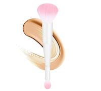 2Pack Dual-ended Makeup Brushes for Contouring, Blending, and Bronzing - Angled Foundation Brush and Concealer Brush - Premium Luxe Hair for Flawless Application of Liquid, and Powder Makeup(White)
