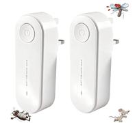 2Pack Dust Mite Controller Ultrasonic Repeller Repellent Plug in Dustmite Killer for Breathing Asthma Allergies and Eczema Problems Natural Aid Totally Safe to Humans Pets