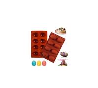 2PACK Easter Easter Egg Silicone Molds,8 Cavity Silicone Egg Pan,EasterEgg Shape Chocolate Mold,Non-Stick EggS Baking Mold for Mousse Cake,Chocolate,Pudding,Jelly, DIY Soap, EasterDessert Making