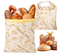2Pack Extra Large Beeswax Bread Bags for DIY Bread Linen Bread Storage Bags