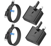 2Pack Fast Charger USB C Plug for Samsung Galaxy S26/S25/S25+/S25 Ultra/S24/S24 Ultra/S23/S22/S21/A17/A16/A15/A23/A54, 25W USB Type C Super Fast Charging Plug and Cable with 2M USB C to C Cable