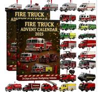 2pack Fire Truck Advent Calendar 2025,24 Days of Christmas Advent Calendar Boxes,with Heroic Firefighting Vehicles with Classic & Modern Fire Engines,Holiday Countdown Gift for Kids & Collectors