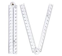 2Pack Folding Ruler Transparent 30cm 300mm Folding Ruler Clear (Clear-2Pcs)