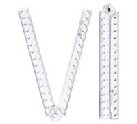 2Pack Folding Ruler Transparent 30cm 300mm Folding Ruler Clear (Clear-2Pcs)