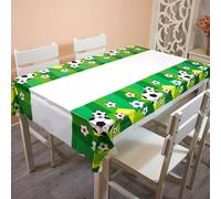 (2Pack) Football Tablecloth Plastic Rectangular Waterproof Table Cloth Kick ball Table Cover for Kids Boys Girls Baby Shower Birthday Party Decor Supply (108x180cm/42.5x71”)