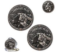 2Pack Funny Heads and Tails Coins, Heads I Get Tail - Tails I Get Head, Couple Challenge Tokens, Funny Gifts for Couples Playful Adult Joke for Date Night & Prank Fun (A)