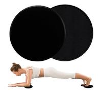 2Pack Gliding Discs, Dual Sided Core Sliders Core Sliding Discs Exercise Slider Ultimate Core Trainer Gym Home Abdominal Total Body Workout Gliders Gym Use on Carpet Hard Floor for Women Men (Black)