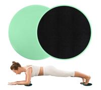 2Pack Gliding Discs, Dual Sided Core Sliders Core Sliding Discs Exercise Slider Ultimate Core Trainer Gym Home Abdominal Total Body Workout Gliders Gym Use on Carpet Hard Floor for Women Men (Green)