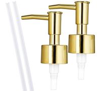 2Pack Gold Soap Dispenser Pump Replacement Refill Dispenser Hand Soap Dispenser Top Dispenser Pumps Soap Pump Replacement for Lotion Regular Glass Mouth Bottles