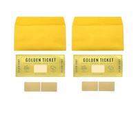 2Pack Golden Ticket Surprise Scratch-off Cards with Envelopes, Scratch Card Reveal, Birthday Surprise Gift Reveal Card