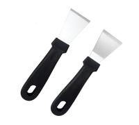 2Pack Griddle Scraper Stainless Steel Slant Edge Grill Scrapers with ABS Handle for BBQ Burger Steak Kitchen Grilling Teppanyaki Meat Dishwasher Safe