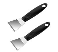 2Pack Griddle Scraper Tool Stainless Steel Scraper Metal Small Grill Oven Induction Hob Stoves Scrapers Stiff Grill Pan Cleaning Scrapers Spatula for Kitchen Cleaning,Wallpaper, Paint,Outdoor BBQ