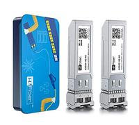 【2Pack】 H!Fiber.com 10Gb SFP+ Multimode Transceiver(300m, 850nm), 10Gbase SFP+ SR LC Module for Intel E10GSFPSR, Ubiquiti, Netgear