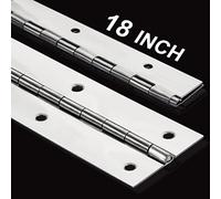 2Pack Heavy Duty Piano Hinge, 2" Open Width x 18" Continuous & Piano Hinges, 0.06” Thick Stainless Steel Piano Hinge with Holes, Polished Stainless Furniture Hinges for Cabinet Door Cases Woodworking
