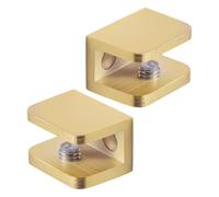 2pack Heavy Type Glass Shelf Brackets Copper Cabinet Clamps Adjustable for Wine Display Case Stable Cabinet Glass Panel Bracket