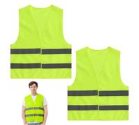 2Pack Hi Vis Vests, Hi Vis T Shirt, High-Visibility Vests, Reflective Vests for Night-Time Work, High-Visibility Reflective T-Shirts, For Night Workers, Security Personnel, Surveyors, Running(Green)